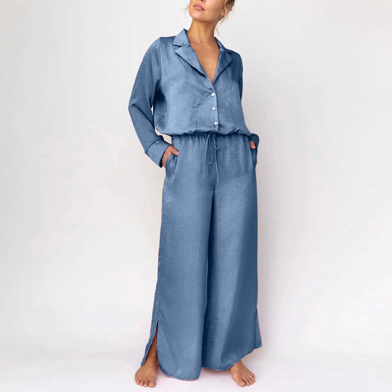 Loose Fit Pajama Set | Blue and Purple Pajama set