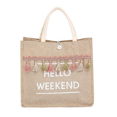 Summer Beach Boho Bag | Hello Weekend Beach Travel Bag