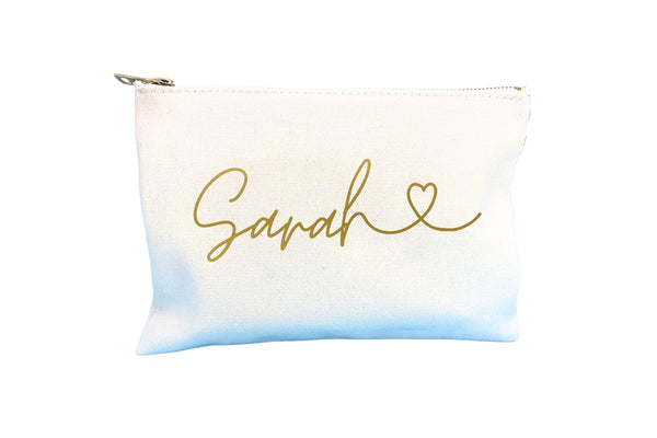 Personalized Luxe Cotton Canva Make Up or Cosmetic Bag