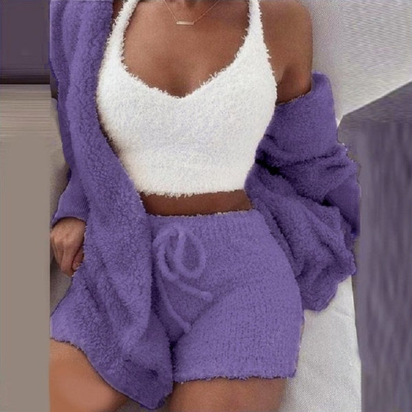 Flannel Plush Cozy Pajamas Set | Summer Comfy Pajama Set