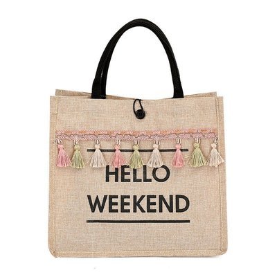 Summer Beach Boho Bag | Hello Weekend Beach Travel Bag