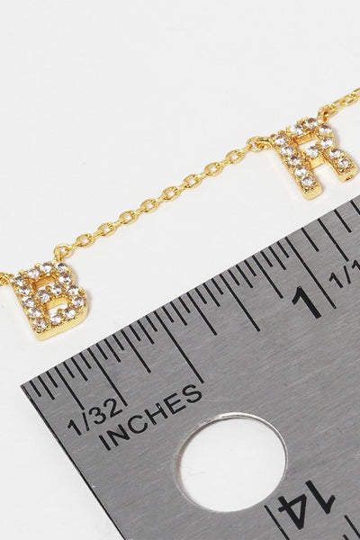 CZ Gold-Dipped BRIDE Letters Necklace