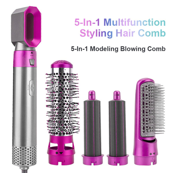 Multi Hair Curler and Straightener | 5-in-1 Hair Curler and Straightener Comb