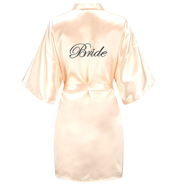 Champagne Bridal Robe for Bride, Bridesmaids and Maid of Honor