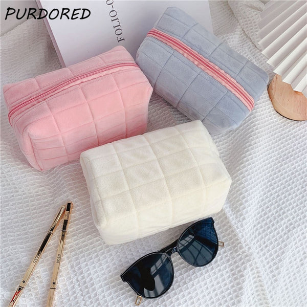 Plush Travel Makeup Bag | Velvet Cosmetic Bag